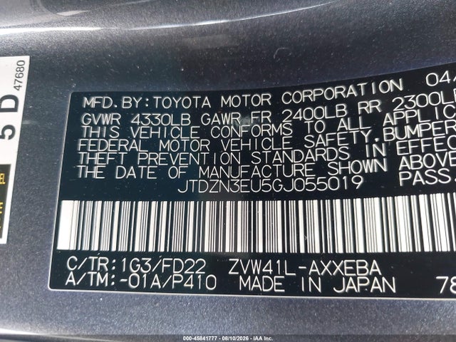 Toyota Prius V Two 2016 JTDZN3EU5GJ055019 Image 9