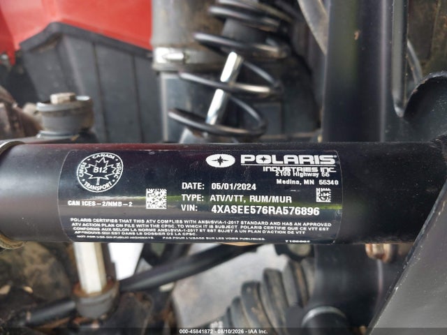 Auction sale of the 2024 Polaris Sportsman 570 Eps, vin: 4XASEE576RA576896, lot number: 45841872