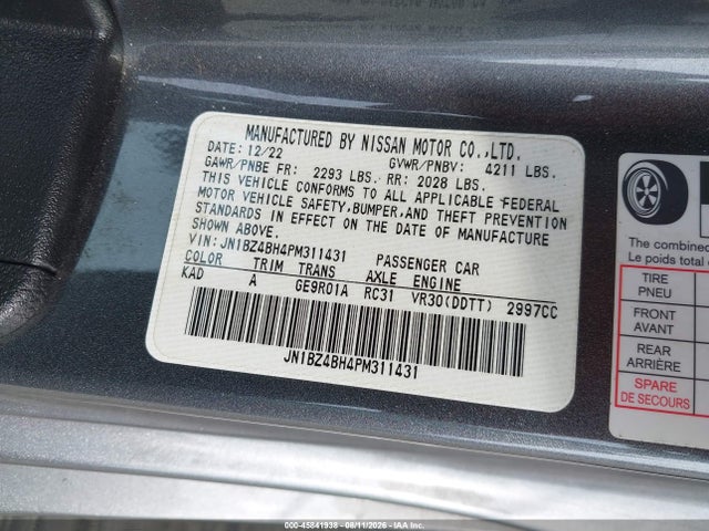 Nissan Z Performance Auto 2023 JN1BZ4BH4PM311431 Image 9