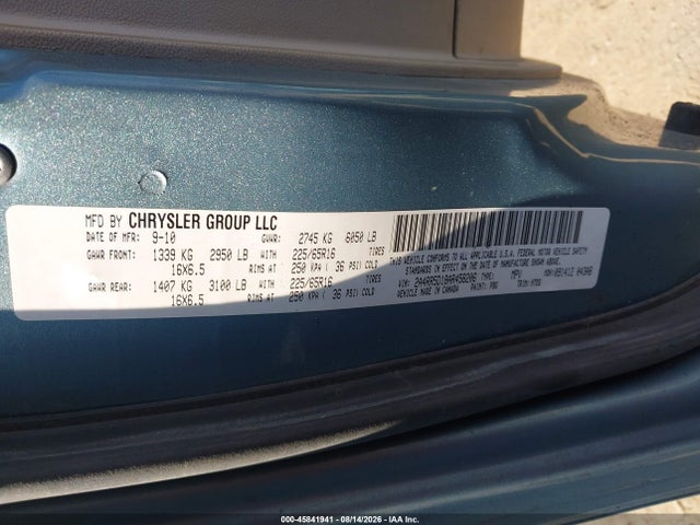 Продаж на аукціоні авто 2010 Chrysler Town & Country Touring, vin: 2A4RR5D18AR458206, номер лоту: 45841941