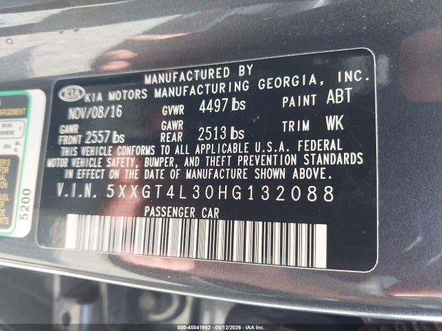 KIA Optima Lx 2017 5XXGT4L30HG132088 Image 9