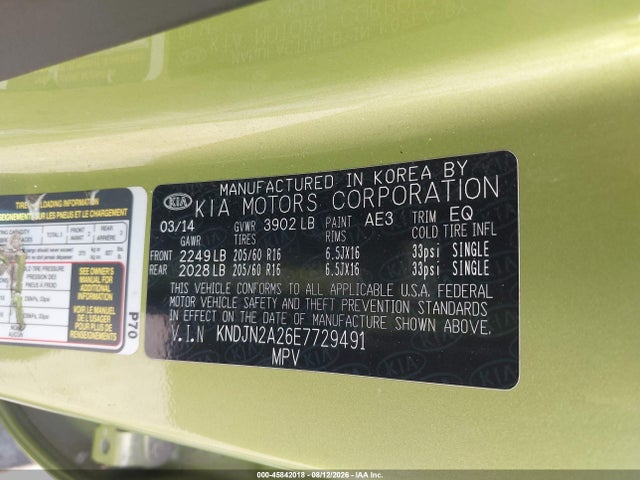 KIA Soul 2014 KNDJN2A26E7729491 Image 9