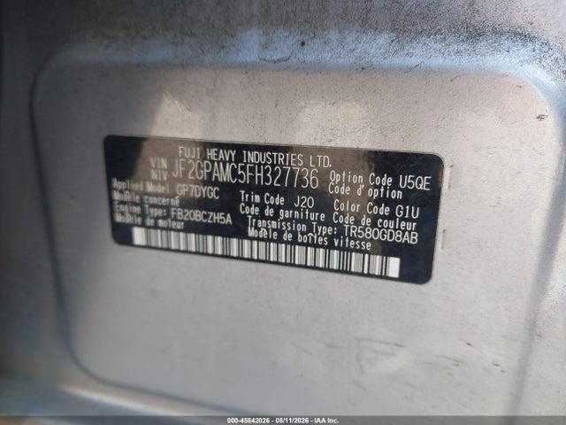 JF2GPAMC5FH327736 Subaru Xv Crosstrek 2.0i Limited