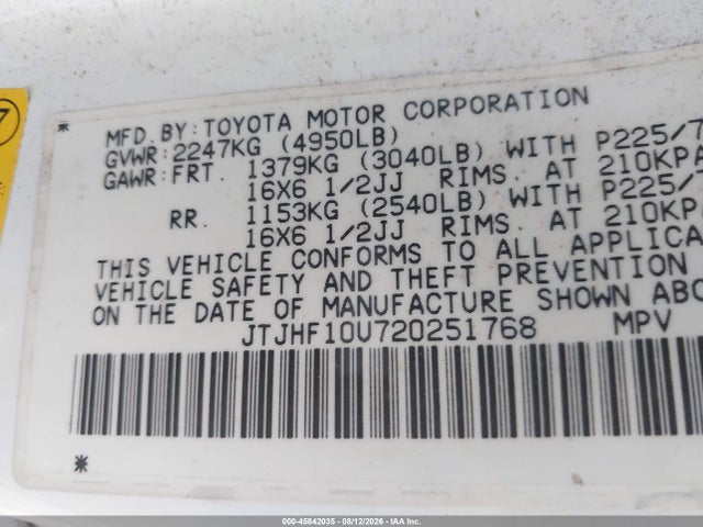 2002 Lexus Rx 300 მანქანა იყიდება აუქციონზე, vin: JTJHF10U720251768, აუქციონის ნომერი: 45842035