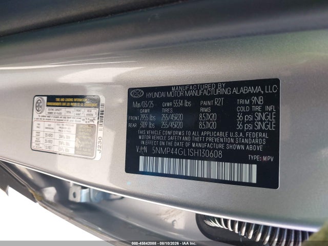 Продажа на аукционе авто 2025 Hyundai Santa Fe Limited, vin: 5NMP44GL1SH130608, номер лота: 45842088