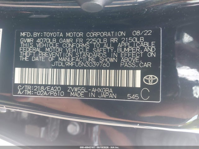 JTDL9MFU5N3039760 Toyota Prius Xle Awd-e