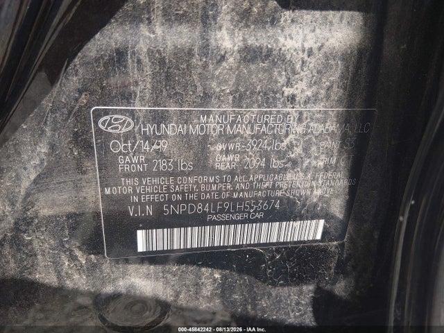 Aukcja sprzedaży 2020 Hyundai Elantra Sel, vin: 5NPD84LF9LH553674, numer aukcji: 45842242