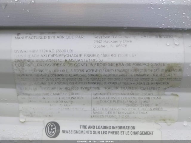 Coleman 16fbs 2017 4YDT16F19HH931653 Image 9