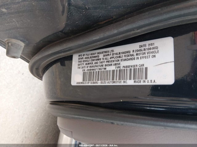 Aukcja sprzedaży 2001 Subaru Outback, vin: 4S3BH665717657796, numer aukcji: 45842267