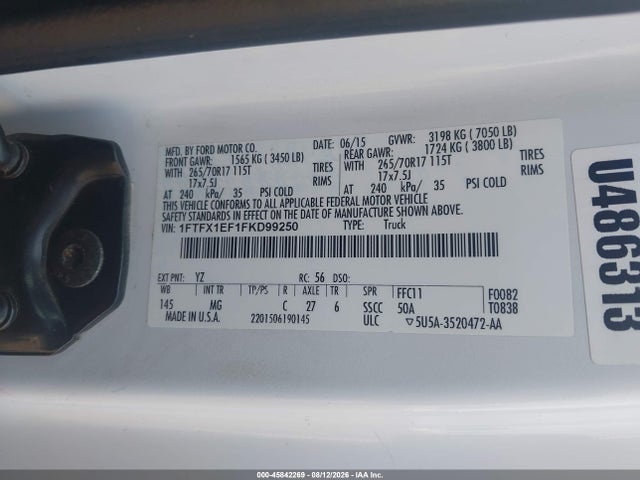 Ford F-150 Xlt 2015 1FTFX1EF1FKD99250 Image 9