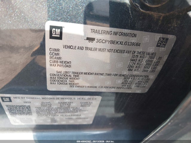 Продаж на аукціоні авто 2020 Chevrolet Silverado 1500 4wd  Short Bed Custom, vin: 3GCPYBEKXLG139064, номер лоту: 45842387
