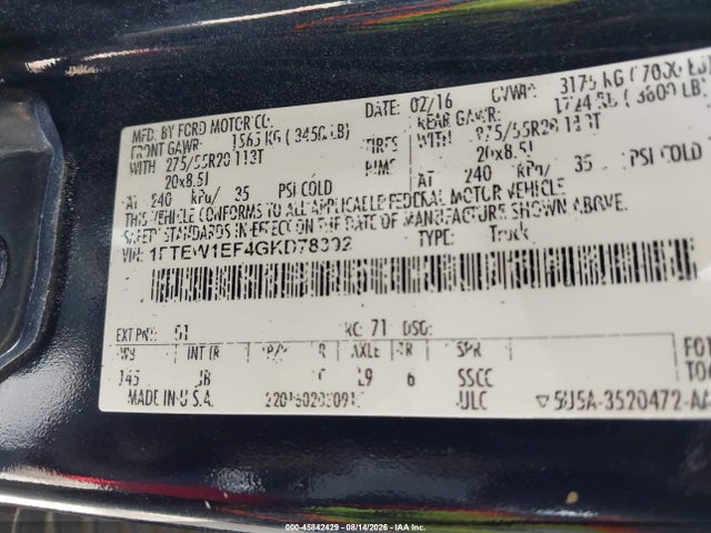Ford F-150 Xlt 2016 1FTEW1EF4GKD78392 Image 9