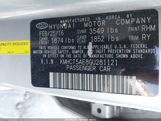 Hyundai ACCENT SE 2016 KMHCT5AE8GU281121 Image 9