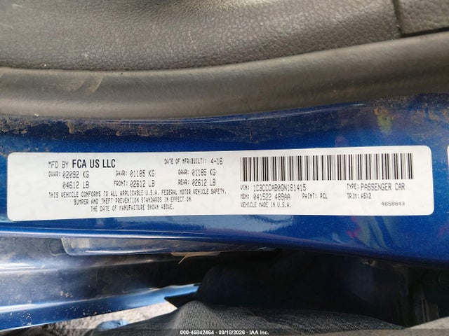 Chrysler 200 Limited 2016 1C3CCCAB0GN181415 Image 9