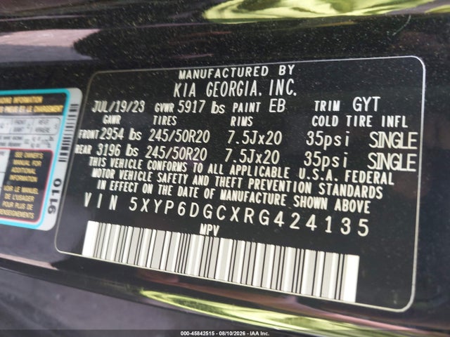 Продаж на аукціоні авто 2024 Kia Telluride S, vin: 5XYP6DGCXRG424135, номер лоту: 45842515