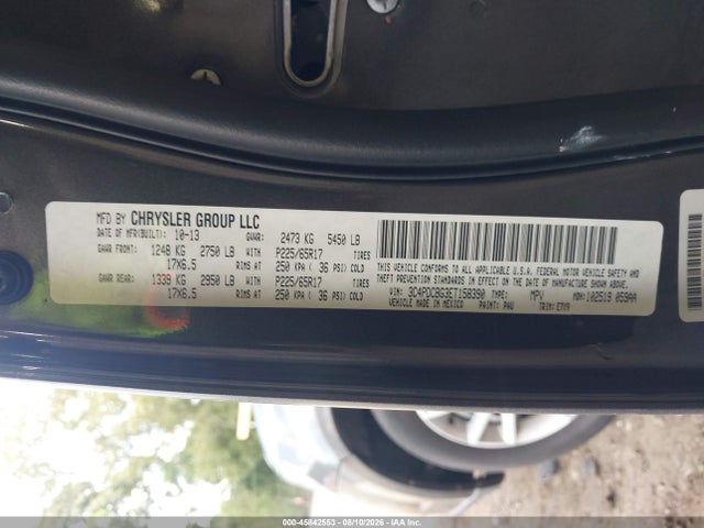 2014 Dodge Journey Sxt მანქანა იყიდება აუქციონზე, vin: 3C4PDCBG3ET158390, აუქციონის ნომერი: 45842553