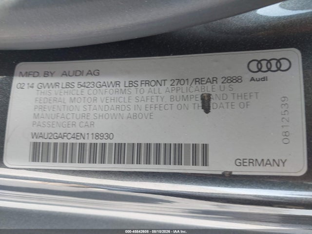 Audi A7 3.0t Premium Plus 2014 WAU2GAFC4EN118930 Image 9