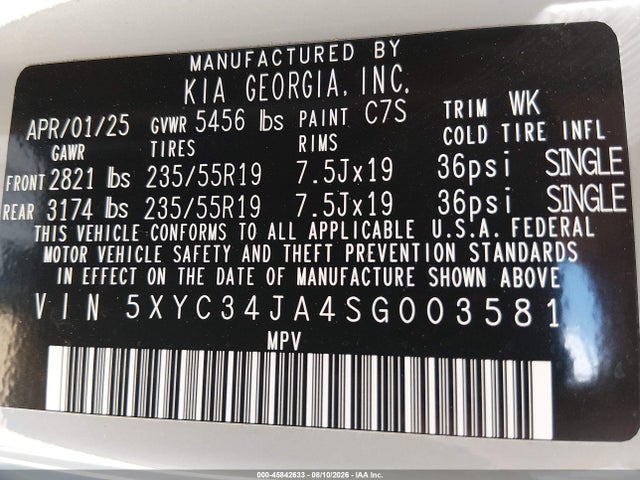 KIA Ev6 Wind Rwd 2025 5XYC34JA4SG003581 Image 9