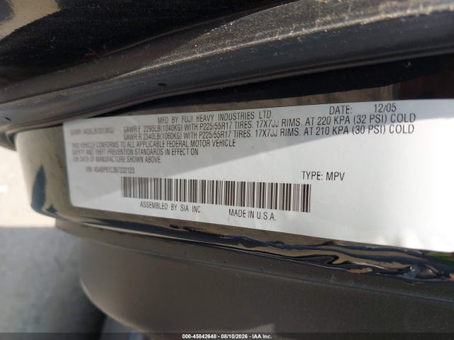 Продаж на аукціоні авто 2006 Subaru Outback 2.5i, vin: 4S4BP61C367332123, номер лоту: 45842648