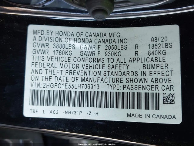 2HGFC1E55LH706913 Honda CIVIC SI SEDAN