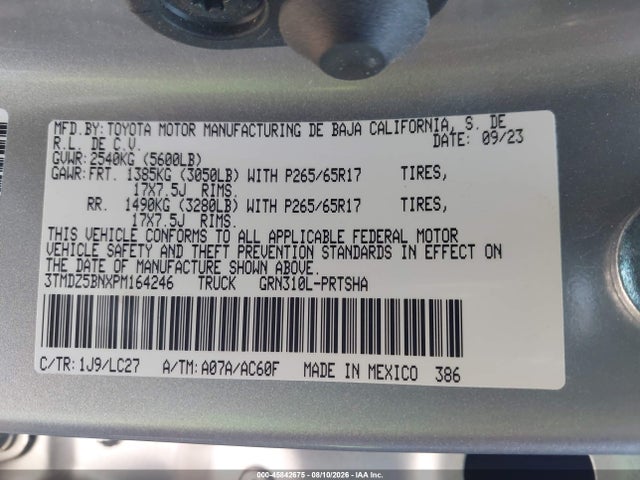 Toyota Tacoma Trd Sport 2023 3TMDZ5BNXPM164246 Image 9