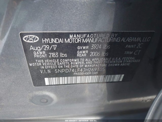 Hyundai ELANTRA SE 2018 5NPD74LF4JH269305 Image 9