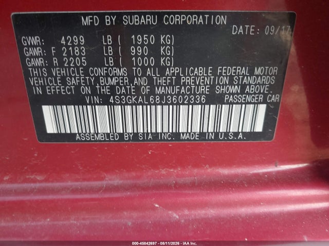 4S3GKAL68J3602336 Subaru Impreza 2.0i Sport