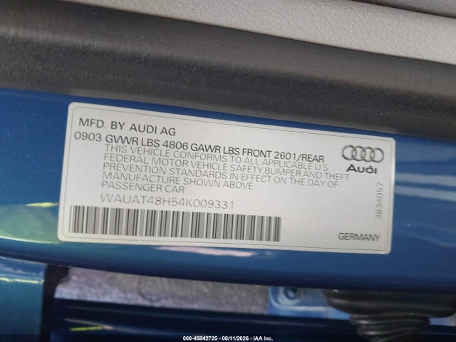 Aukcja sprzedaży 2004 Audi A4 3.0, vin: WAUAT48H54K009331, numer aukcji: 45842725
