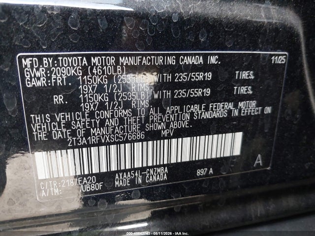 Toyota Rav4 Xle Premium 2025 2T3A1RFVXSC576686 Image 9