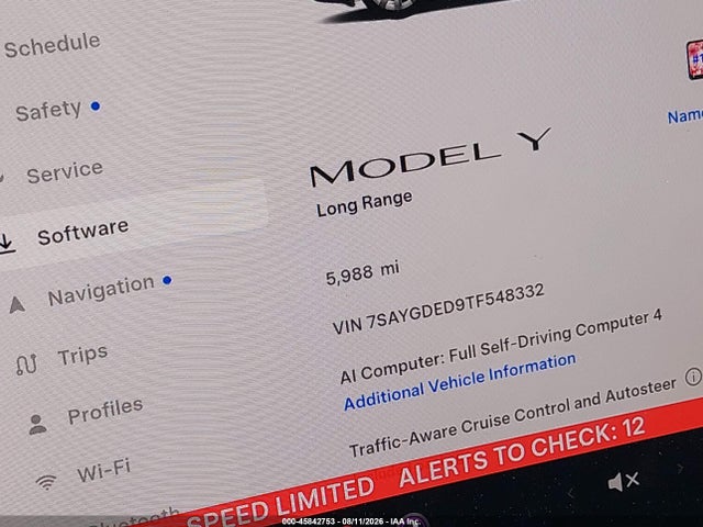 2026 Tesla Model Y Premium Rear-wheel Drive/rear-wheel Drive მანქანა იყიდება აუქციონზე, vin: 7SAYGDED9TF548332, აუქციონის ნომერი: 45842753