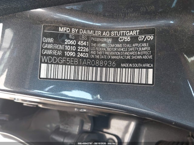 Продаж на аукціоні авто 2010 Mercedes-benz C 300 Luxury/sport, vin: WDDGF5EB1AR088936, номер лоту: 45842797