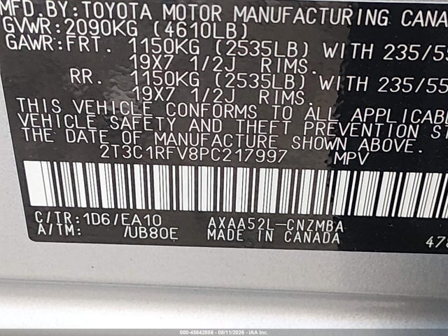 2023 Toyota Rav4 Xle Premium მანქანა იყიდება აუქციონზე, vin: 2T3C1RFV8PC217997, აუქციონის ნომერი: 45842886