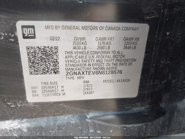Chevrolet Equinox Awd 2fl 2022 2GNAXTEV6N6128576 Image 9