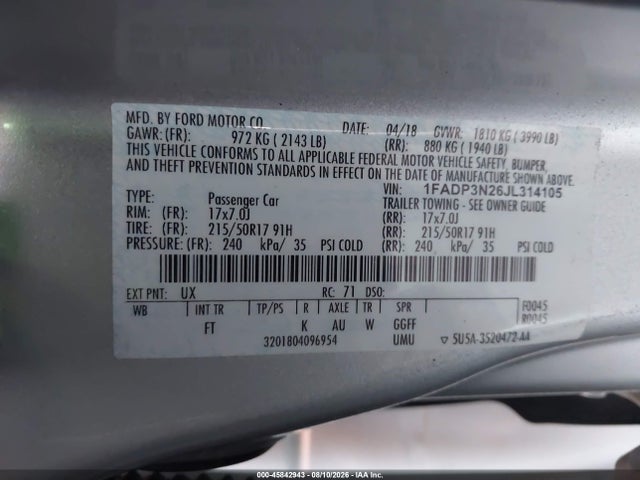Ford Focus Titanium 2018 1FADP3N26JL314105 Image 9