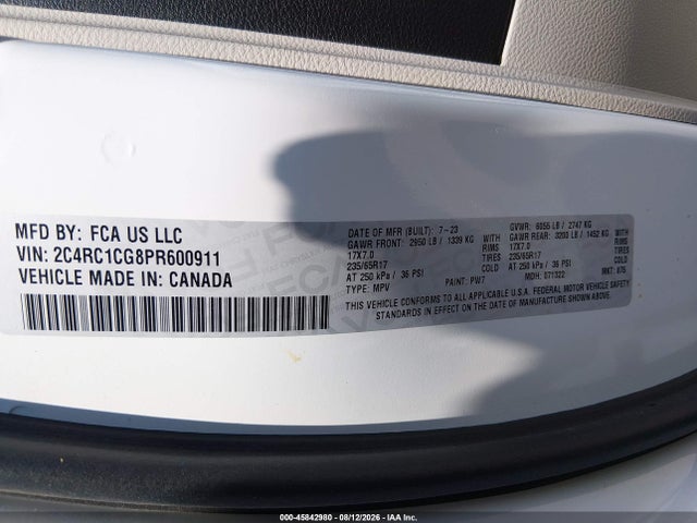 Aukcja sprzedaży 2023 Chrysler Voyager Lx, vin: 2C4RC1CG8PR600911, numer aukcji: 45842980