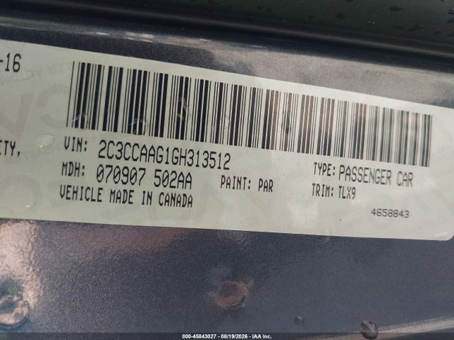 Продажа на аукционе авто 2016 Chrysler 300 Limited, vin: 2C3CCAAG1GH313512, номер лота: 45843027