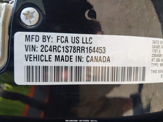 Aukcja sprzedaży 2024 Chrysler Pacifica Hybrid Select, vin: 2C4RC1S78RR164453, numer aukcji: 45843068