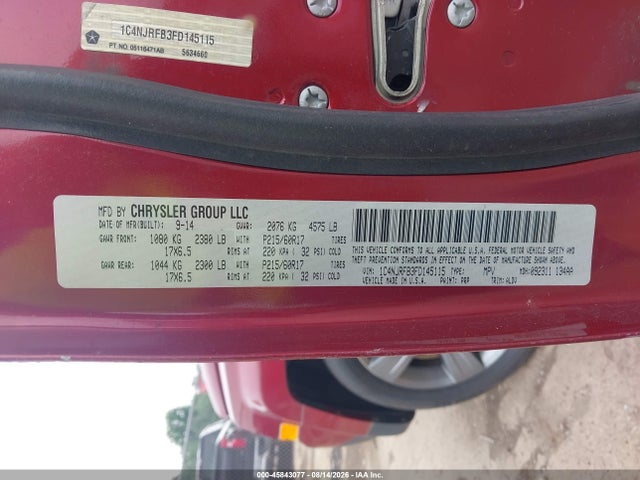 Продажа на аукционе авто 2015 Jeep Patriot High Altitude Edition, vin: 1C4NJRFB3FD145115, номер лота: 45843077