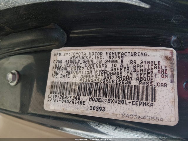 Продаж на аукціоні авто 1999 Toyota Camry Le, vin: 4T1BG22K9XU615630, номер лоту: 45843127