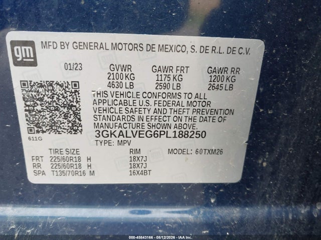 Aukcja sprzedaży 2023 Gmc Terrain Awd Slt, vin: 3GKALVEG6PL188250, numer aukcji: 45843166