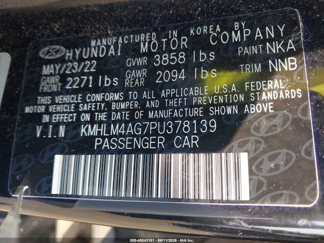 Продаж на аукціоні авто 2023 Hyundai Elantra Sel, vin: KMHLM4AG7PU378139, номер лоту: 45843181