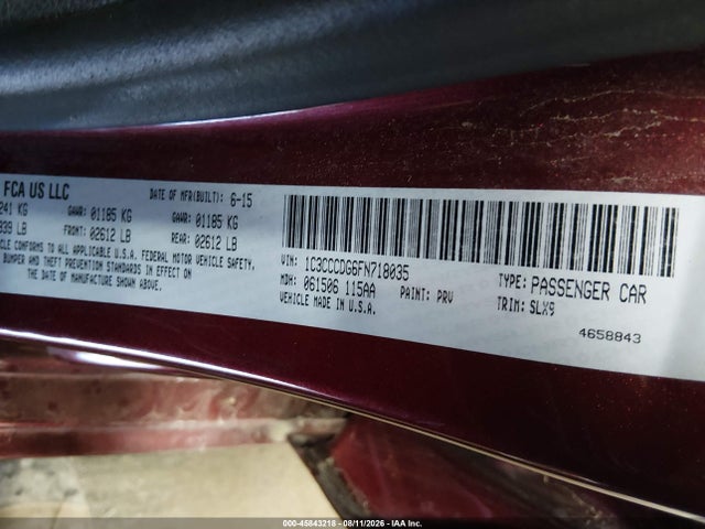 Chrysler 200 S 2015 1C3CCCDG6FN718035 Image 9