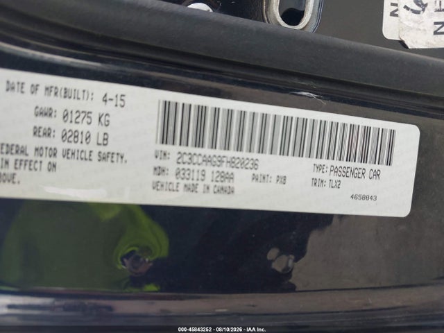 45843252 :رقم المزاد ، 2C3CCAAG9FH820236 vin ، 2015 Chrysler 300 Limited مزاد بيع