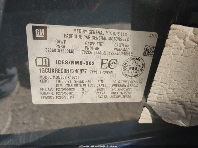 Chevrolet Silverado 1500 Lt 2017 1GCUKREC0HF240077 Image 9
