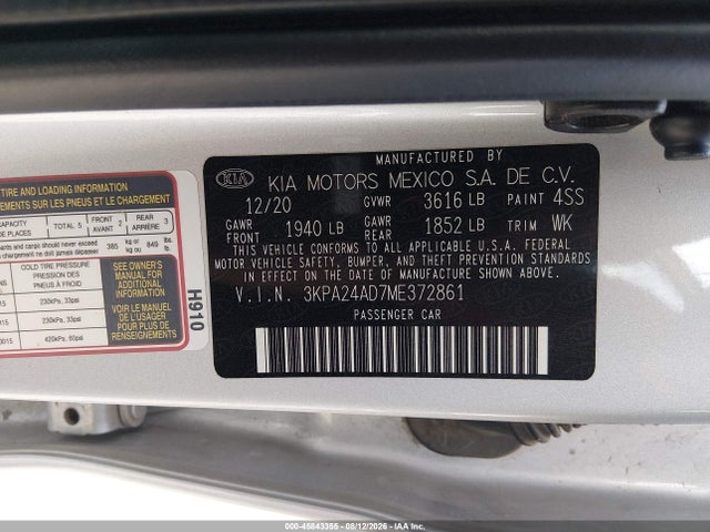 KIA RIO LX 2021 3KPA24AD7ME372861 Image 9