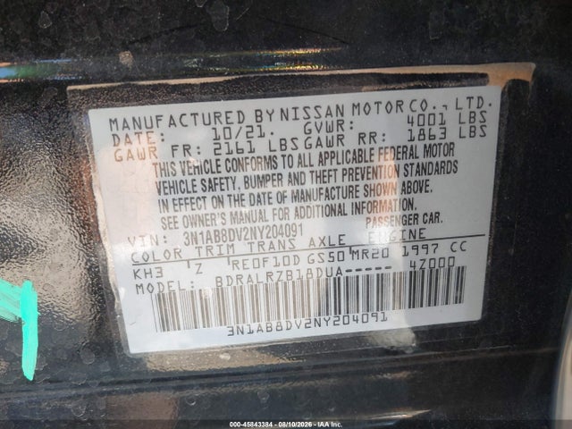 Aukcja sprzedaży 2022 Nissan Sentra Sr Xtronic Cvt, vin: 3N1AB8DV2NY204091, numer aukcji: 45843384