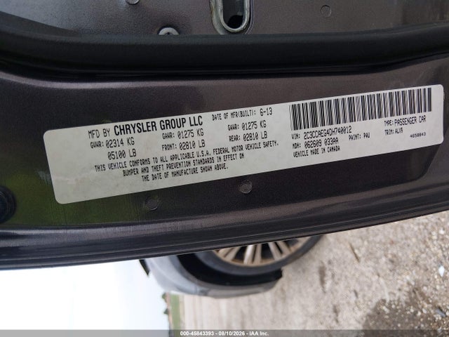 Продажа на аукционе авто 2013 Chrysler 300c, vin: 2C3CCAEG4DH740012, номер лота: 45843393