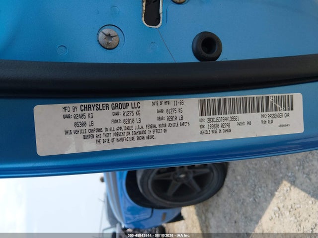 45843544 :رقم المزاد ، 2B3CJ5DT6AH139561 vin ، 2010 Dodge Challenger R/t مزاد بيع
