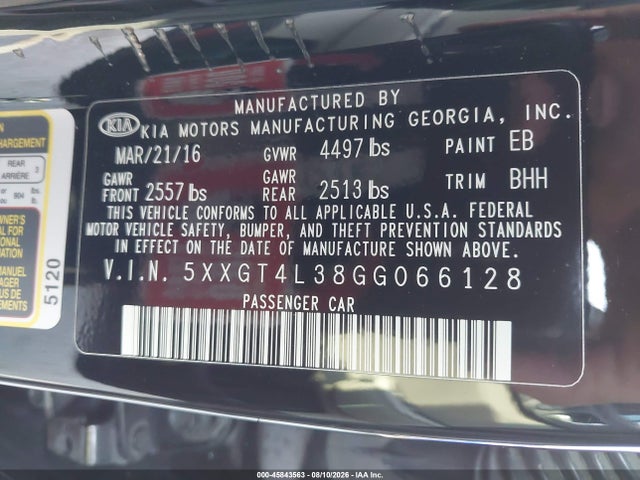 KIA Optima Lx 2016 5XXGT4L38GG066128 Image 9