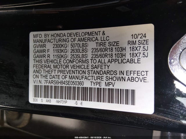 7FARS6H84SE050360 Honda Cr-v Hybrid Sport-l